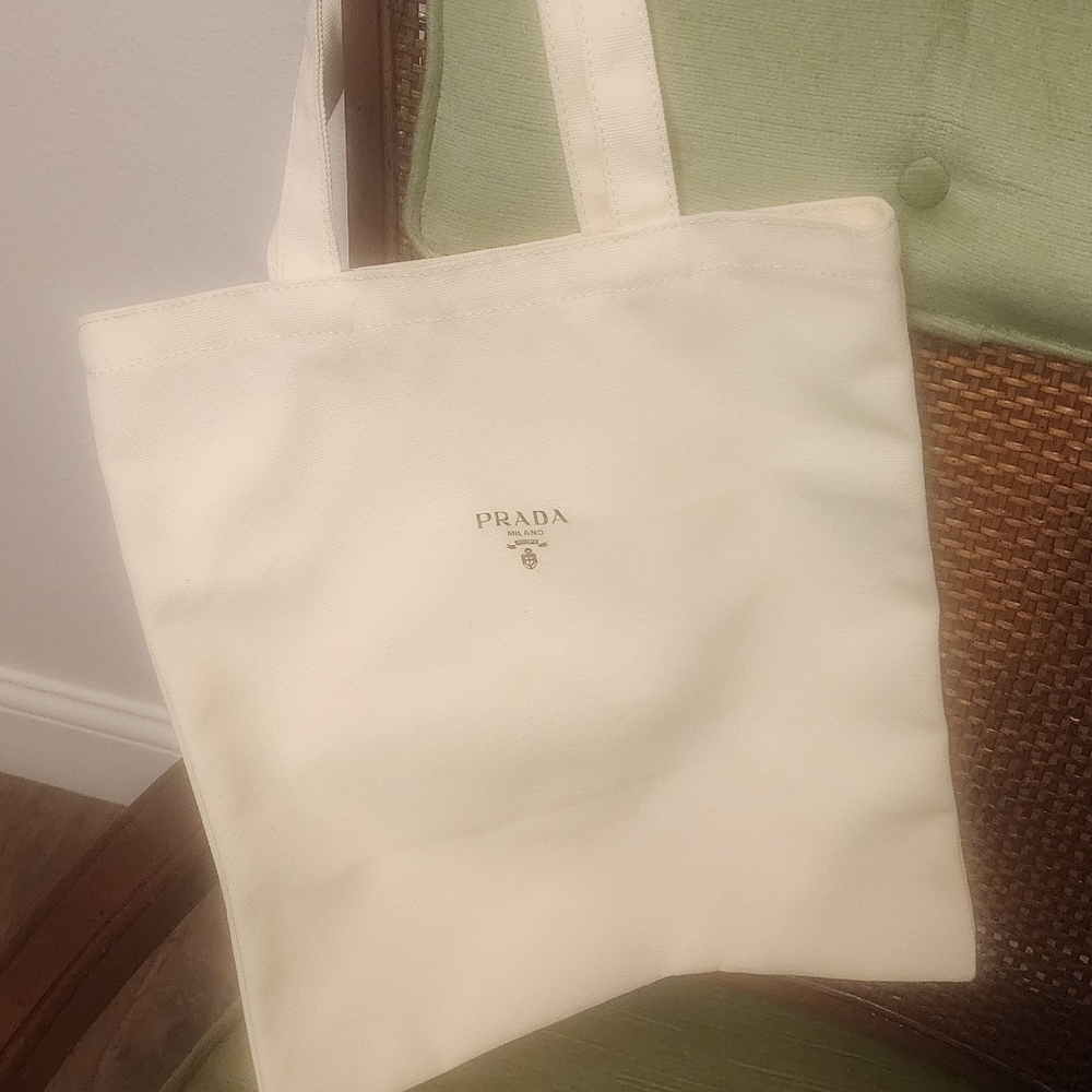 Prada Ivory Canvas Tote - Picture 2 of 6